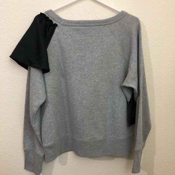 J. Crew Pullover Sweatshirt Gray Black Ruffle NWT - Picture 7 of 9